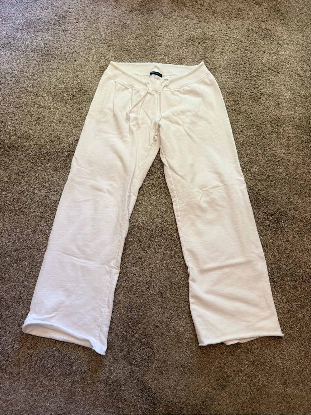 Brandy Melville Oversized White Wide-Leg Lounge Pants with Drawstring